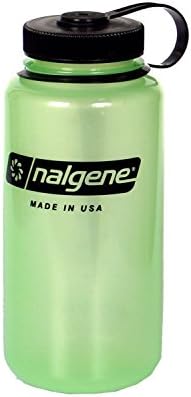 Nalgene tritan ปากกว้างขวดน้ำ BPA ฟรี, 32 ออนซ์, เรืองแสงสีเขียว
