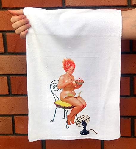ผ้าขนหนูมือ flonzgift hilda และแฟนตลก ridhead redhead pinup สาวเซ็กซี่ Hilda โดย Duane Bryers Microfibre Towel